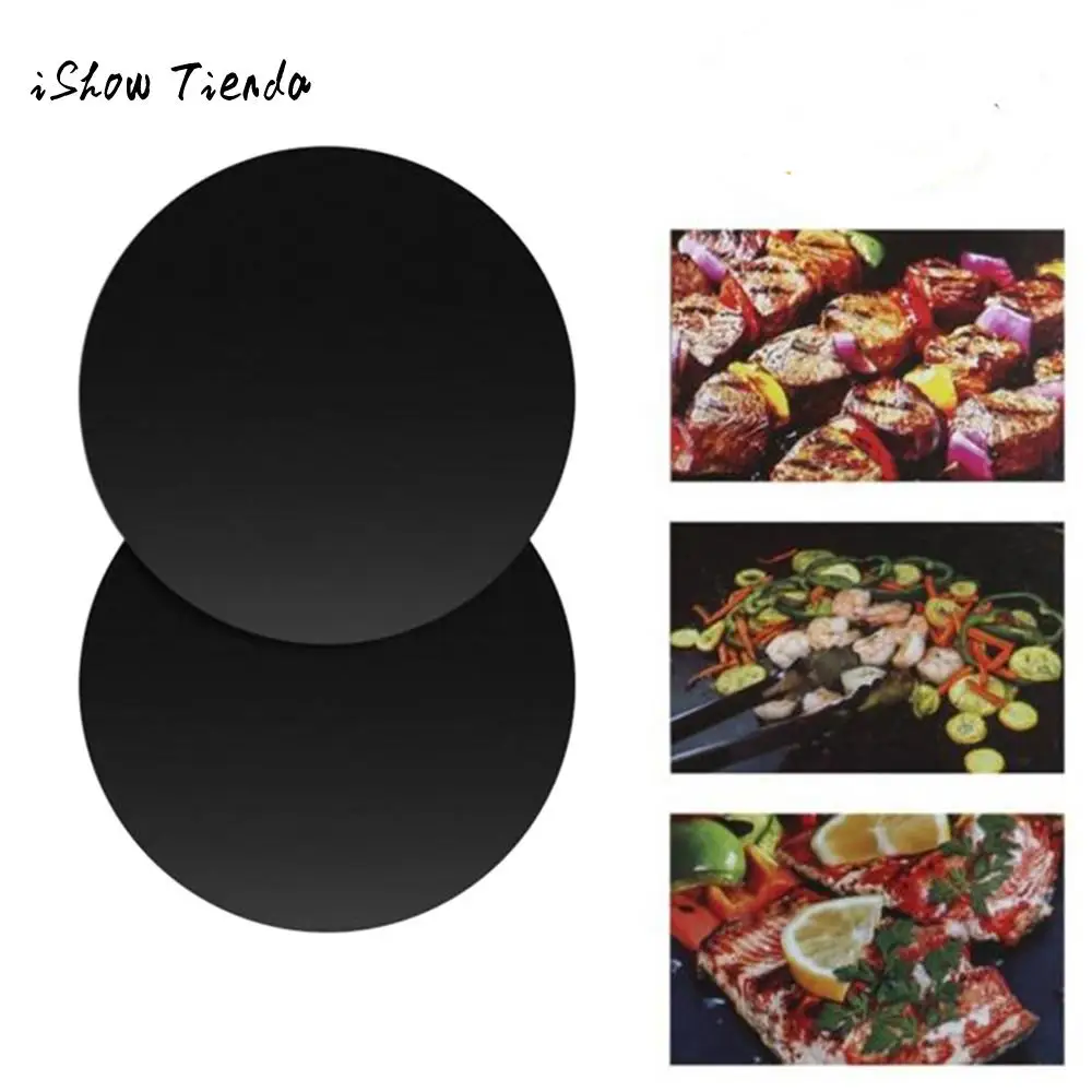 

2Pcs BBQ Grill Mat/Sheet Reusable Resistant Non-Stick Barbecue Bake Meat Pad Kitchen Cooking Baking Dining Bakeware Tools