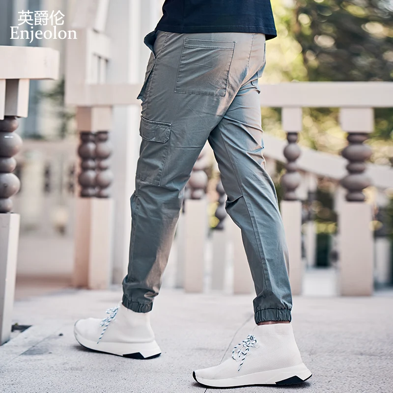 Billig Enjeolon 2020 Neue Sommer Mens Cargo Hosen Männer Jogger Military Casual Solide Baumwolle Hosen Hip Hop Männlichen Armee Hosen KZ6345