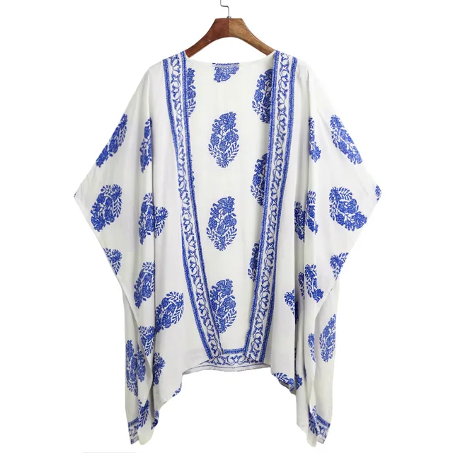 Us 919 33 Offaliexpresscom Buy 5xl Plus Size Pareo Women Summer Kimono Cardigan Bikini Cover Up Floral Beach Robe De Plage Boho Blouse Top
