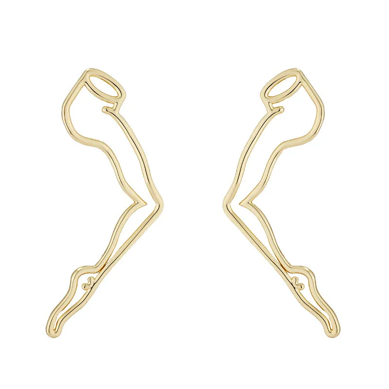 

Timlee E277 New Personality Hollowing Out Abstract Line Leg Outline Alloy Drop Earrings,Fashion Accessories Wholesale