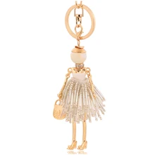 2017 crystal keychains populer jewelry white rhinestone key chains rings tassel keyring women girl jewelry