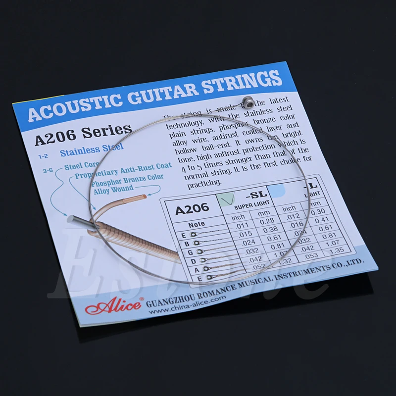 10 шт. гитарные струны из нержавеющей стали Акустическая гитара струна 1 е 0,30 мм A206SL-1