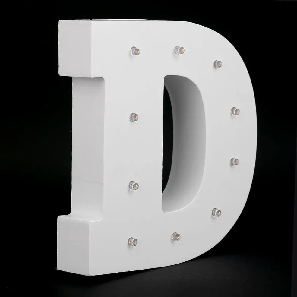 

5pcs D-Shape Wooden Alphabet LED Night Light Festival Lights Party Lamp Wall Hanging
