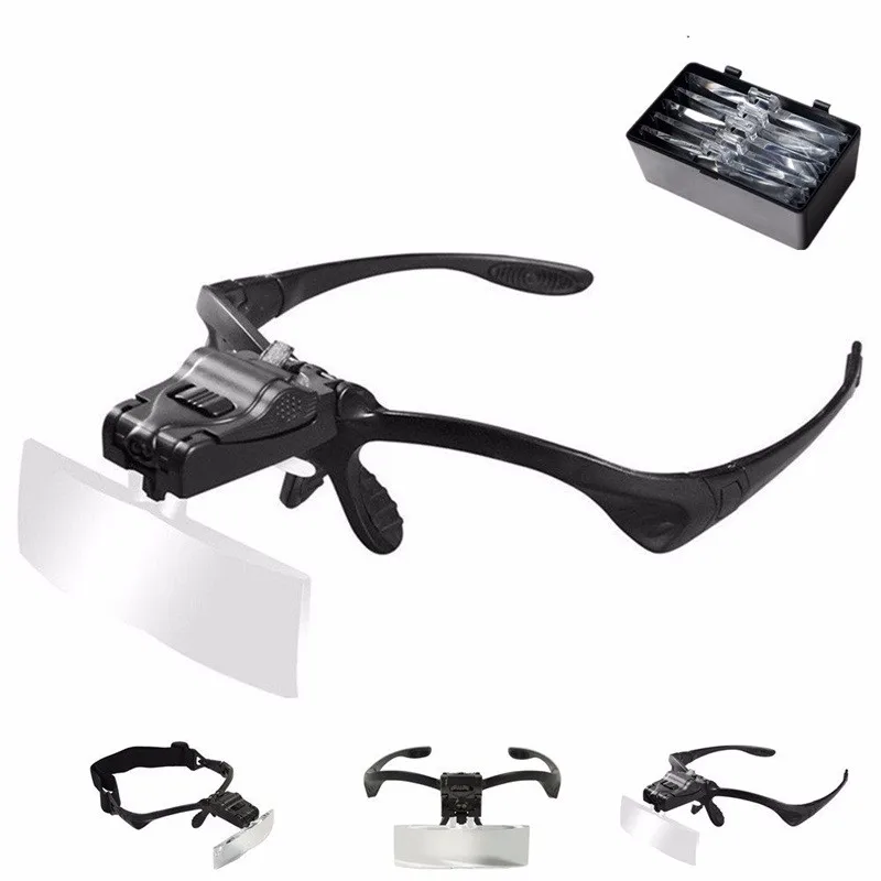 Лупа очки 2 Led 1X1.5X2 2.5X3.5 Х ювелир часовщик DIY|magnifying glasses|glasses magnifiermagnifying magnifier |