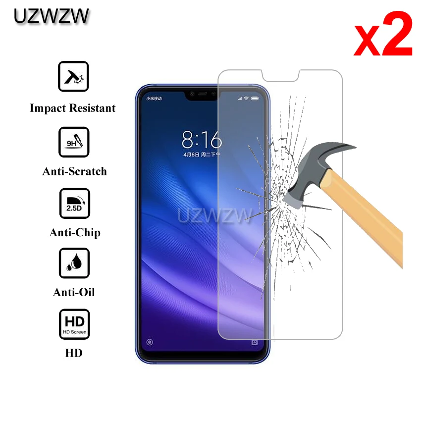 

2pcs For Xiaomi Mi 8 Lite Premium 2.5D 0.26mm Tempered Glass Screen Protector For Xiaomi Mi 8 Lite Mi8 lite Protective Glass
