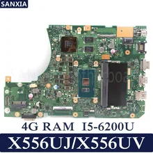 Kefu X556UJ материнская плата для ноутбука ASUS X556UJ X556UV X556UB X556UR X556UF X556U Тесты оригинальная материнская плата 4G Оперативная память I5-6200U