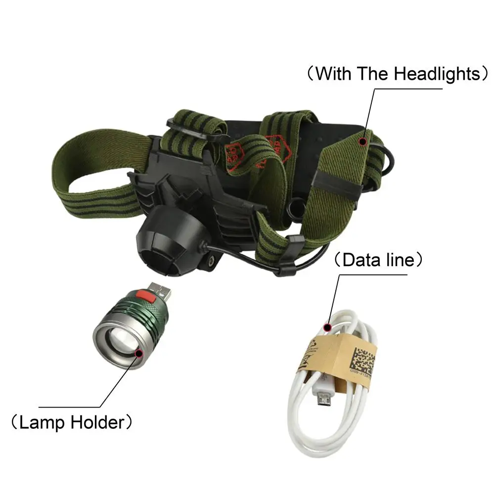 Налобный фонарь светодиодный перезаряжаемый USB 8000 лм 18650 Q5 3 режима|usb headlamp|rechargeable