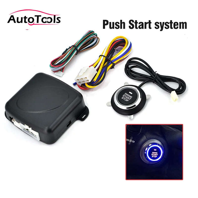 Goede START STOP motorsysteem drukknop keyless entry systeem met start stop knop auto alarm sysem start stop knop