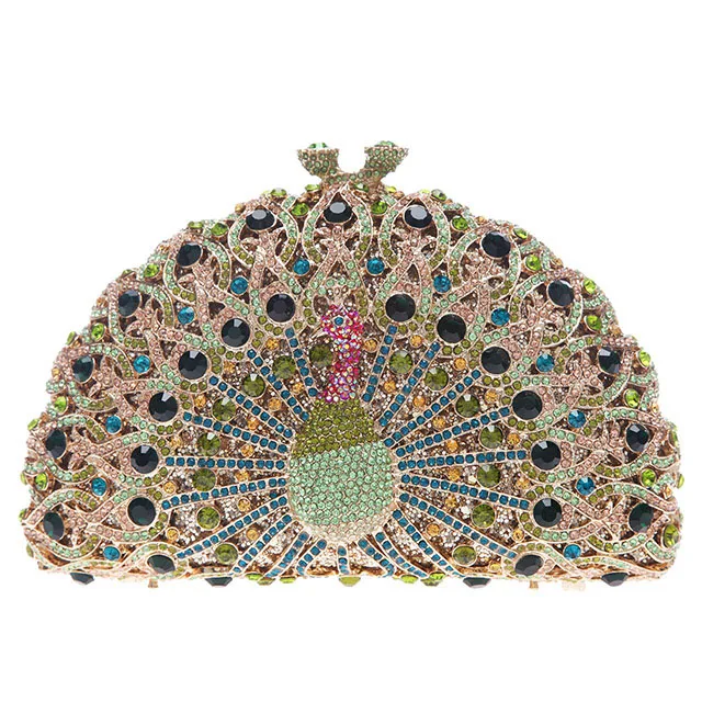 Fawziya Роскошные Клатчи из кристаллов для женщин Сумка-клатч на застежке вечерняя сумка - Цвет: Green