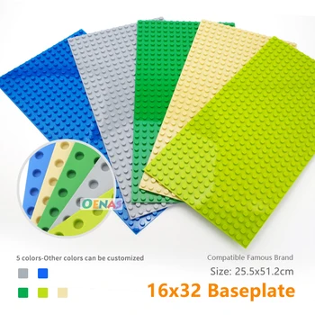 

16 x 32 Baseplate 512 Dots 25.5*51.2cm DIY Building Blocks compatible Duploed Toys Children Gift 2pcs/lot parts