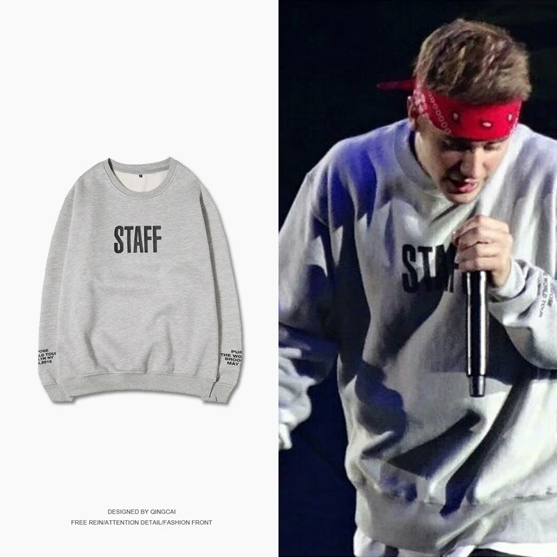 Justin Bieber Purpose Tour Hoody Sweatshirts Man Woman Hoodies Trasher
Autumn Winter Fleece Jumper Pure Cotton Single Men Hooded