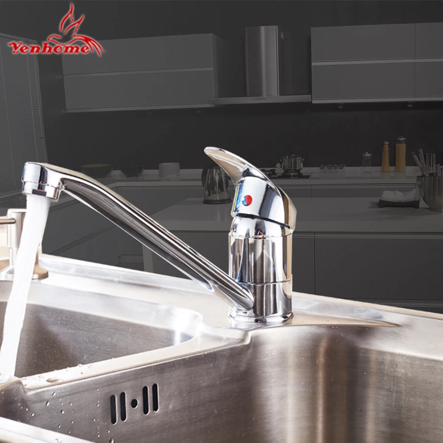Kitchen Faucet Sink Faucet Chrome Brass Mixer Faucet 360 Degree Rotating Deck Mounted Cold and Hot Kitchen Mixer Taps And Hose Kitchen Faucet Sink Faucet Chrome Brass Mixer Faucet 360 Degree Rotating Deck Mounted Cold and Hot Kitchen Mixer Taps And Hose