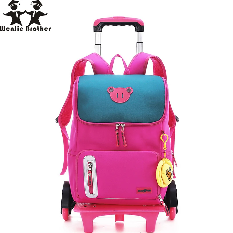 

2019 New Removable Children School Bags Waterproof for Girls Trolley Backpack Kids Wheeled Bag Bookbag travel luggage Mochilas