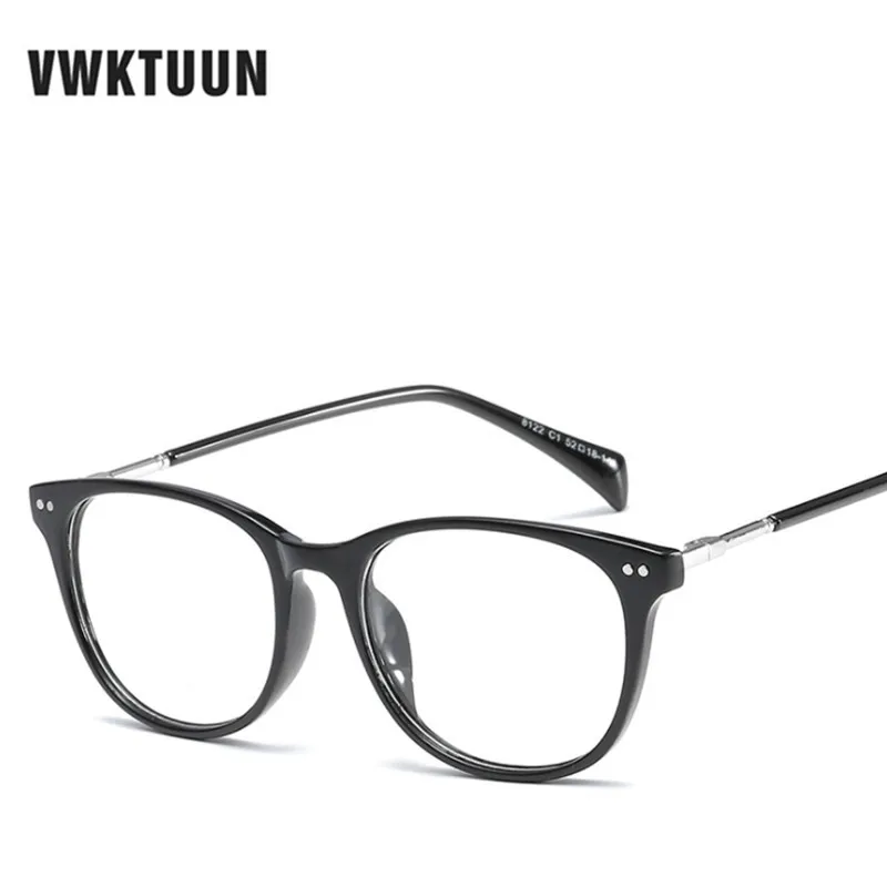 VWKTUUN Vintage Women Glasses Frame Men Black Eyeglasses Frame Retro Square Clear Lens Glasses Optical Spectacle Frame New