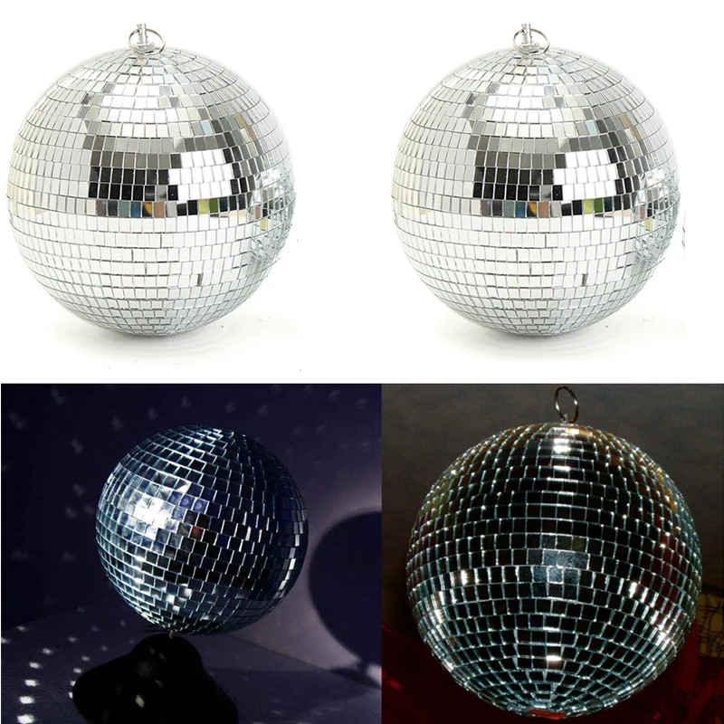 

Lightweight Silver Mirror Sphere Disco Dance DJ Club Party Lighting Ball Energy Saving Stage Decorative Home Party Ornament