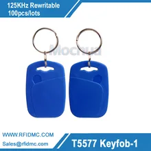 100 шт. 125 кГц перезаписываемые rfid-заготовки Близость ID брелков T5567/T5577/T5557 с металлическим кольцом