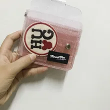 Милая лазерная прозрачная посылка ID держатель для карт кошельки ПВХ складная висячая сумка Шея Сумочка с блестками Девушка корейский стиль