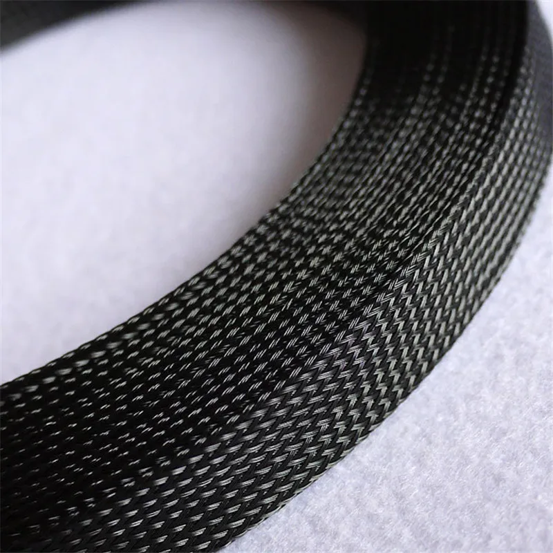 

1 Meters High quality 14mm Black Braided PET Expandable Sleeving High Density Sheathing Plaited Cable Sleeves DIY