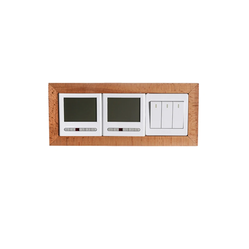 Настенная прочная Современная рамка для выключателя, аксессуары для освещения, простая установка, украшение, прочная деревянная объемная панель для дома - Цвет: 3