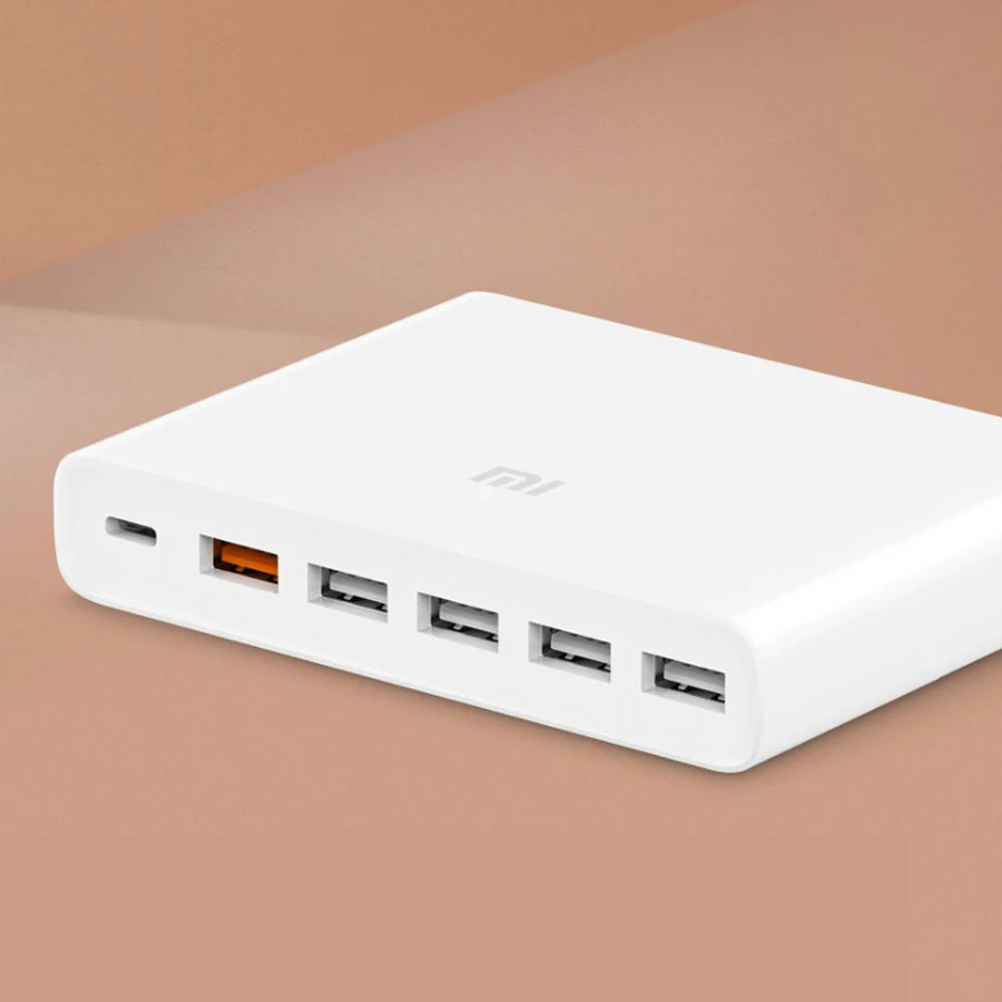 Xiaomi Mi USB-C 60 W зарядное устройство Smart 3,0 быстрое зарядное устройство type-C& USB-A 6 порты вывода Dual QC 18 W x 2+ 24 W(5 V = 2.4A макс