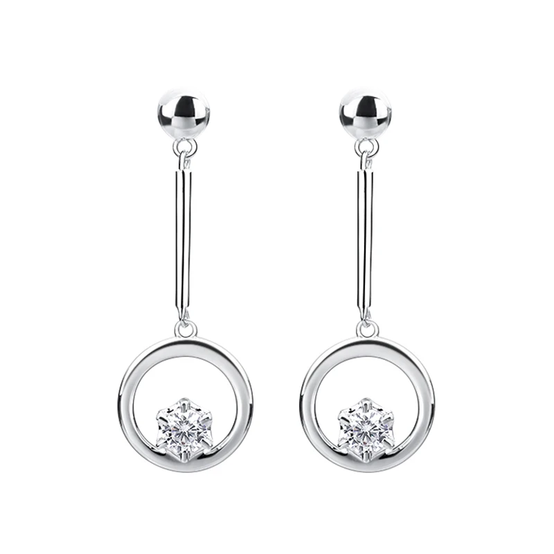 

CHEESTAR JEWELS Fine sterling silver jewelry 925 silver woman earrings new design earrings with round 6.0mm cubic zirconia stone