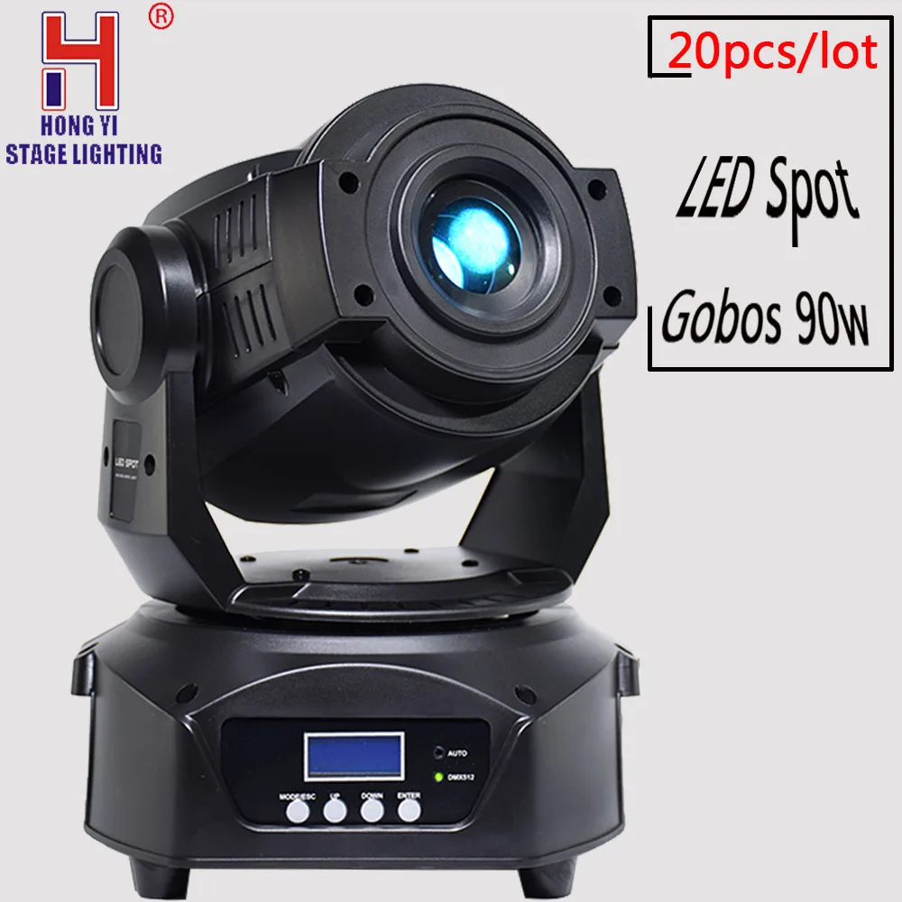 

90W 2 gobos 3 prism LED Spot Moving Head Light Professional DJ Stage Party Disco Lights 20pcs/lot
