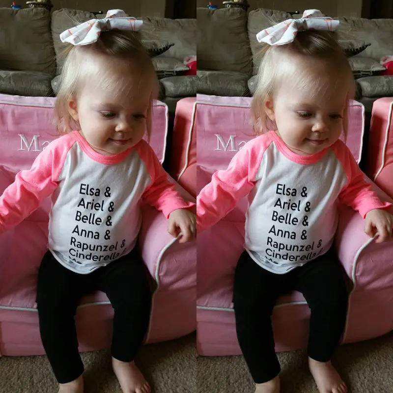 Модная детская футболка для маленьких девочек, топы с длинными рукавами и буквенным принтом, повседневная хлопковая одежда