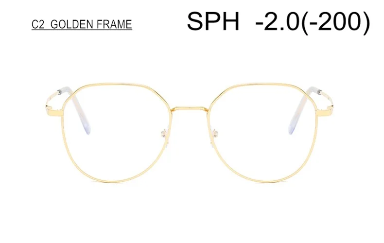 Очки SWOKENCE для близорукости SPH от 0 до 6,0 для женщин и мужчин, очки для близоруких с диоптрий готовой продукции F153 - Цвет оправы: GOLDEN (-2.0)
