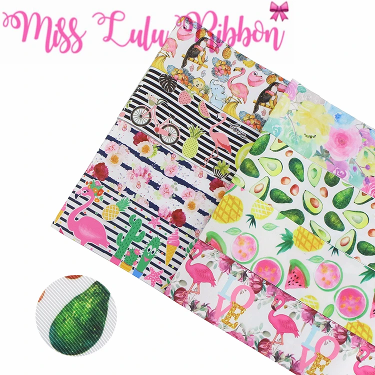 

16mm-75mm Summer Series Fruits Flamingo Cactus Flower Printed Grosgrain/Foe Ribbon DIY Hair Bowknots Gift Packing 50yards/roll