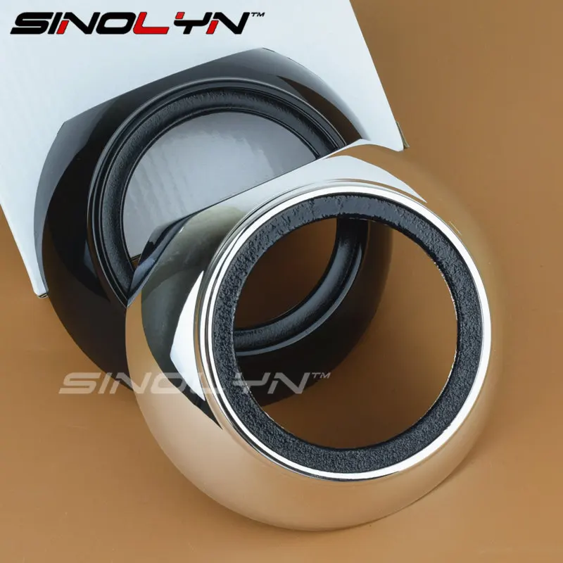 SINOLYN Iris HID Projector Shrouds Masks Hoods Bezels for Projector Retrofit Chorme Black Fit 3 0