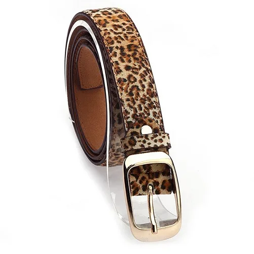 Leopard Новинка, Модный женский ремень, Cinturones Mujer, для девушек, искусственная кожа, золотые булавки, ремни с металлическими пряжками, модные аксессуары для девушек, Ceinture - Цвет: Leopard