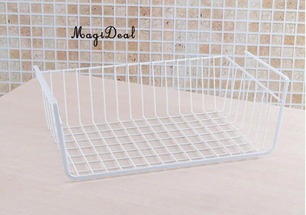 MagiDeal Household Storage Under Shelf Rack Organizer Basket for Table Cupboard Black Storage Basket for Bathroom Triangular