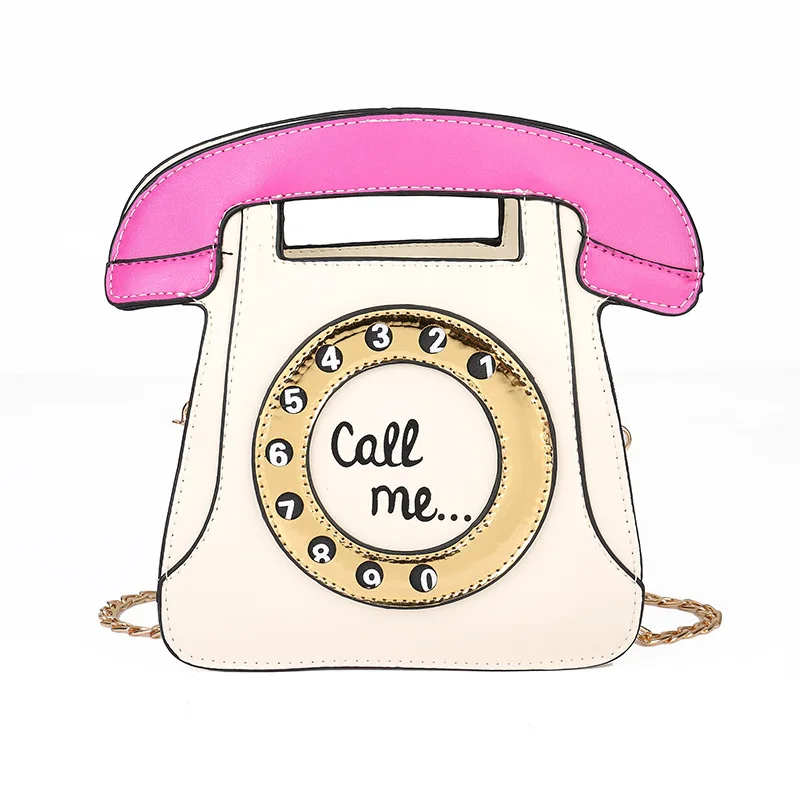 

Free Shipping Girls "Telephone Hangle"With Dolden Chain Pu Leather Shoulder Bag Spring Fashion Handbag Color Lovely Money Bag