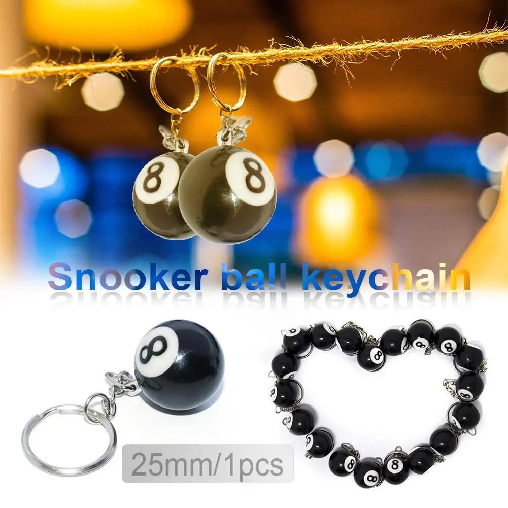

Multi-function Keychain Lucky NO.8 Billiard Pool Keychain Snooker Table Ball Personality Creative Key Ring Gift