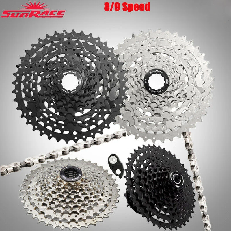 

Sunrace 8/9 Speed Cassette 11-40T Mountain Bike Freewheel X8 X9 Chain Cogs Wide Ratio MTB Freewheel Adapter Fit Shimano SRAM