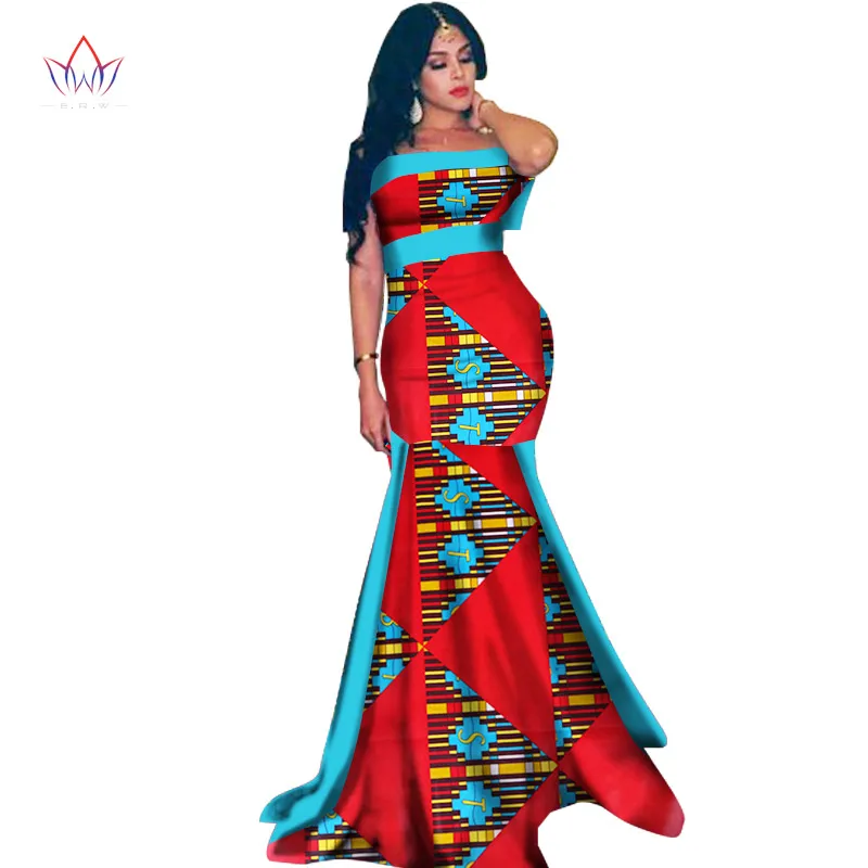 Новое Африканское длинное платье для женщин Dashiki Vestidos хлопок принт лоскутное платье Женская африканская одежда WY1410 - Цвет: 10