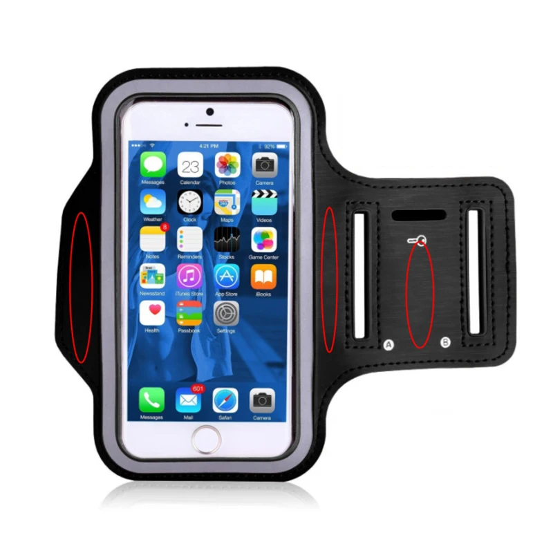 Ponsel Ban Lengan untuk 4 ''4.5'' 4.7 ''5'' 5.5 ''Inch Ponsel Olahraga Pemegang Case untuk iPhone huawei Samsung Xiaomi Handphone Lari