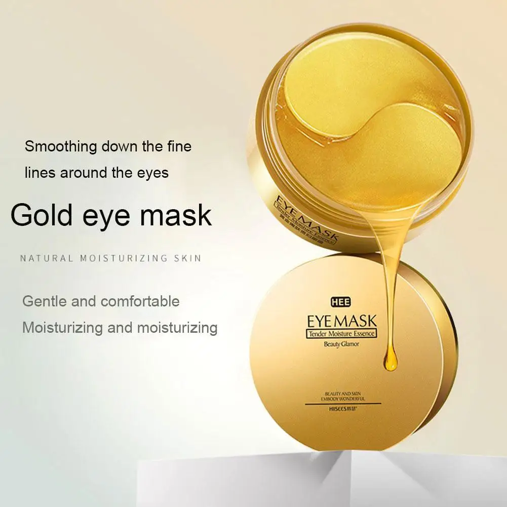 60 Pcs/Bottle Gold Seaweed Eye Patches Mask Crystal Collagen Anti-Wrinkle Anti Aging Remove Dark Circles Care | Красота и здоровье