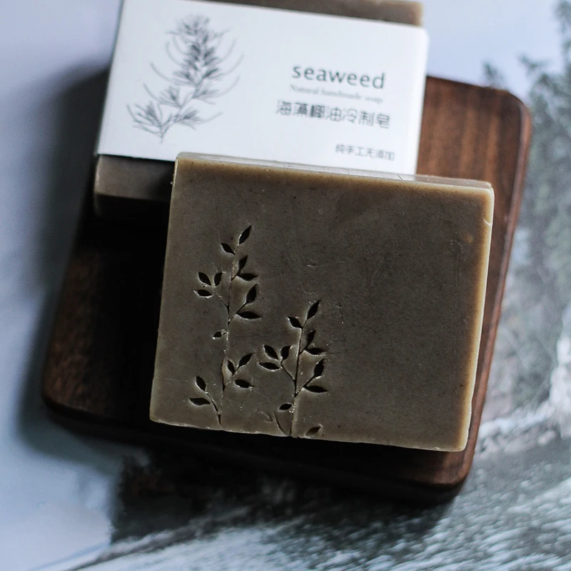 Seaweed& Coconut oil Handmade Soap Cold Process Soap Skin Care Whitening Oil-control Moisturizing Face Cleaning Beauty Health