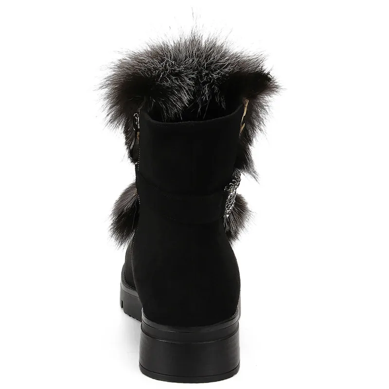 Ajouter Noir 36 Bottes 2019 D'hiver Solide Doratasia Nouveautés Zip De Bottines Gros Up Femmes Grande Fourrure Taille 41 Femme Chaussures QCBoexEdrW