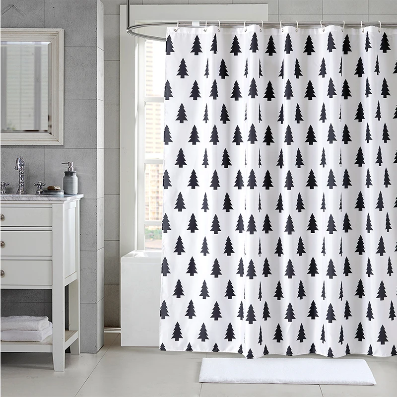 YUN YANG Shower Curtain Cortina de Black Tree 3D Printed Bathroom Multi