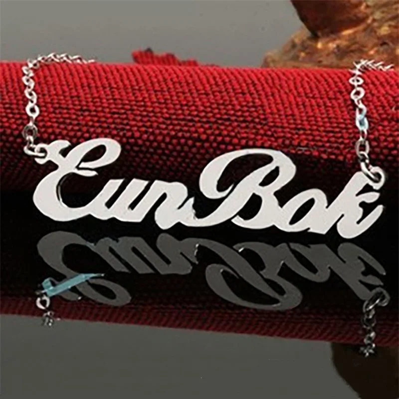 

YiYaoFa 925 Silver Name Necklace Sterling Letter Necklaces & Pendants Custom Jewelry Personalized Initial Necklace Birthday Gift