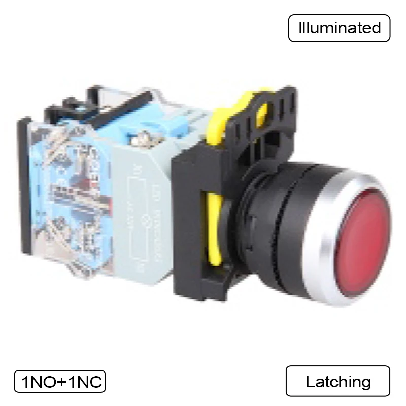 

5 PCS Push button switch Flush button LED Latching OR Momentary Waterproof IP65 LA115-B5-11D-R31