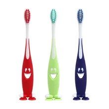 3 шт. детская зубная щетка с рисунком смайлика мягкая резиновая ручка для волос всасывающий умывальник для чистки зубов специальная зубная щетка для детей