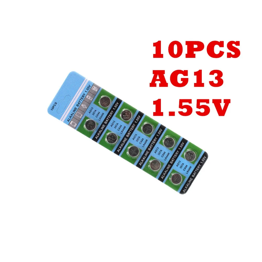 OOLAPR Монетный аккумулятор 10 шт/Автомобильный alalalkaline AG13 кнопочный LR44 SR44SW SP76 L1154 RW82