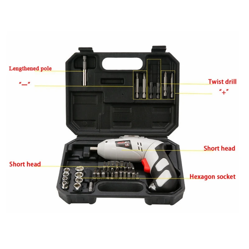 

45pcs/Set Function Screwdriver Set Rechargeable Handheld Electric Screwdriver Home Hardware Power Tool Kit