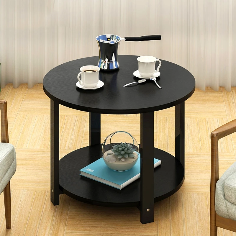 Домашний Деревянный Журнальный Столик простой современный круглый чайный столик небольшой размер журнальный столик гостиная диван чайный столик спальня