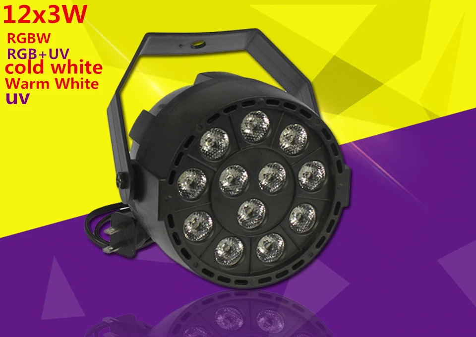 

mini 12x3W led par LED RGBW RGB UV Llights Cold white Warm White DMX 512 8CH lighting for Club Dj show Home party