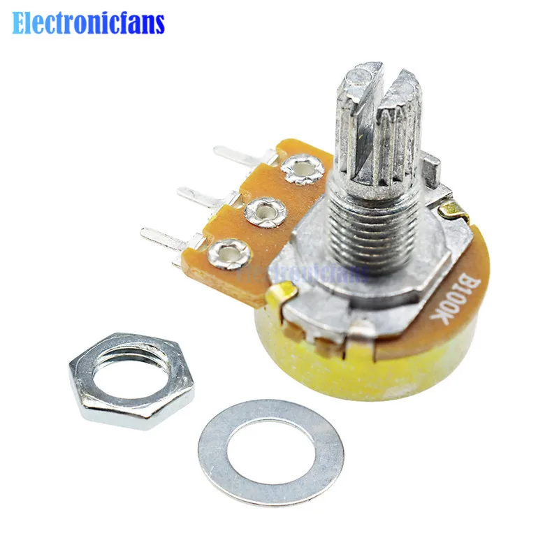 1 шт. WH148 линейный роторный потенциометр B1K B5K B20K B50K B100K B500K рифленый вал потенциометра с Кепки ручка 3pin WH148 для Audrino