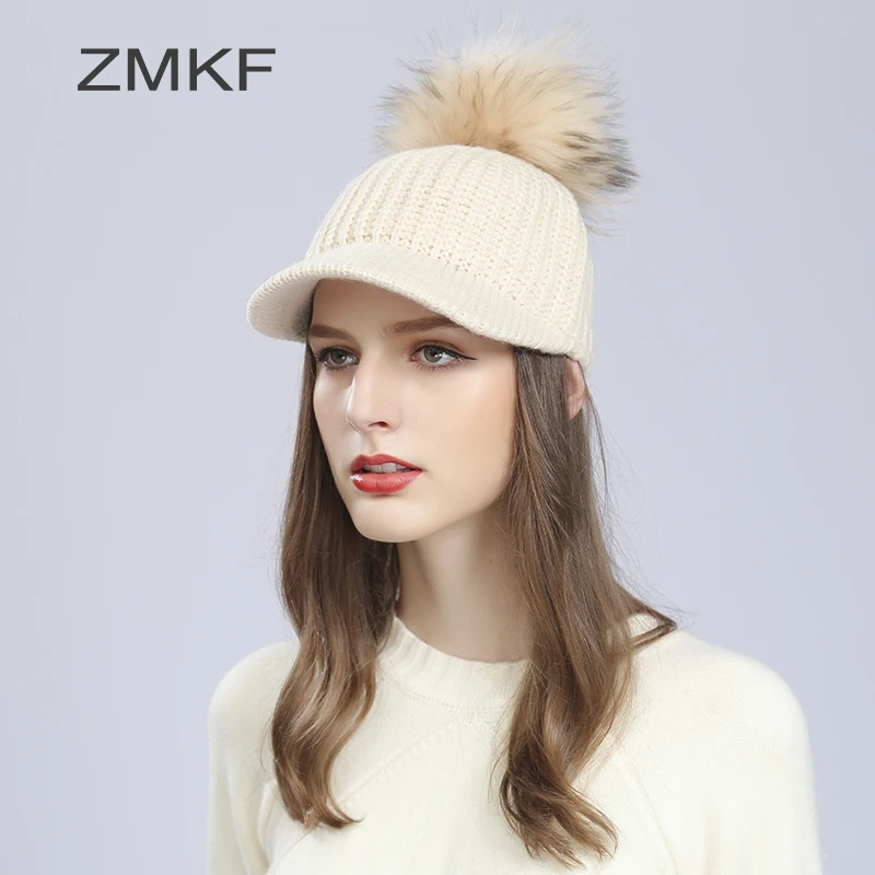 2017 ZMKF New Women Fashion Winter Hats Women Were Capped With Fluffy